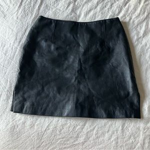 Black 100% Leather Mini Skirt Vintage Size 6